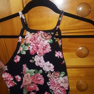 Tight black floaral dress